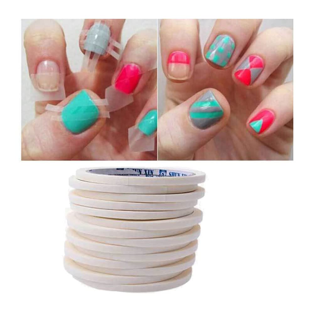 Amazon.com: Lookathot Pack of 5 Soft Manicure Nail Art Tips Guide Tapes  Striping Line Sticker Decor Tool DIY 0.05 17m : Beauty & Personal Care