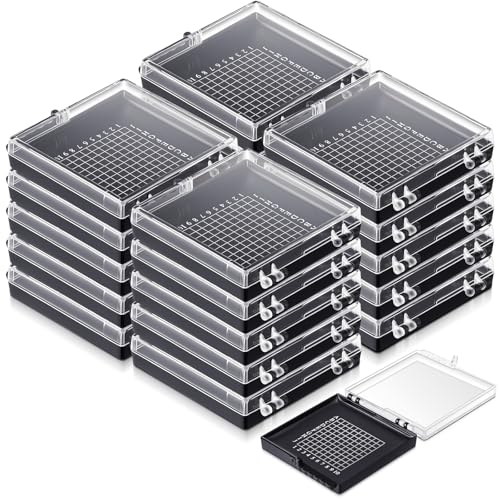 Novabright - Novabright 20 Pack Sticky Gel Carrier Boxes Gel Sticky Sample Boxes for Silicon Chip Sample Holder 55 x 55 x 10 mm 100 Grid Printed Grid for Delicate Materials Transport and Storage - -6%