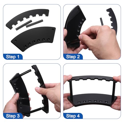 uxcell 2 Pack Plastic Pen Holder, 6-Slot Acrylic Pen Display Stand, Eyebrow Pen Rack, Makeup Brush Organizer for Office Home Store(Vertical Clear) - Image 5