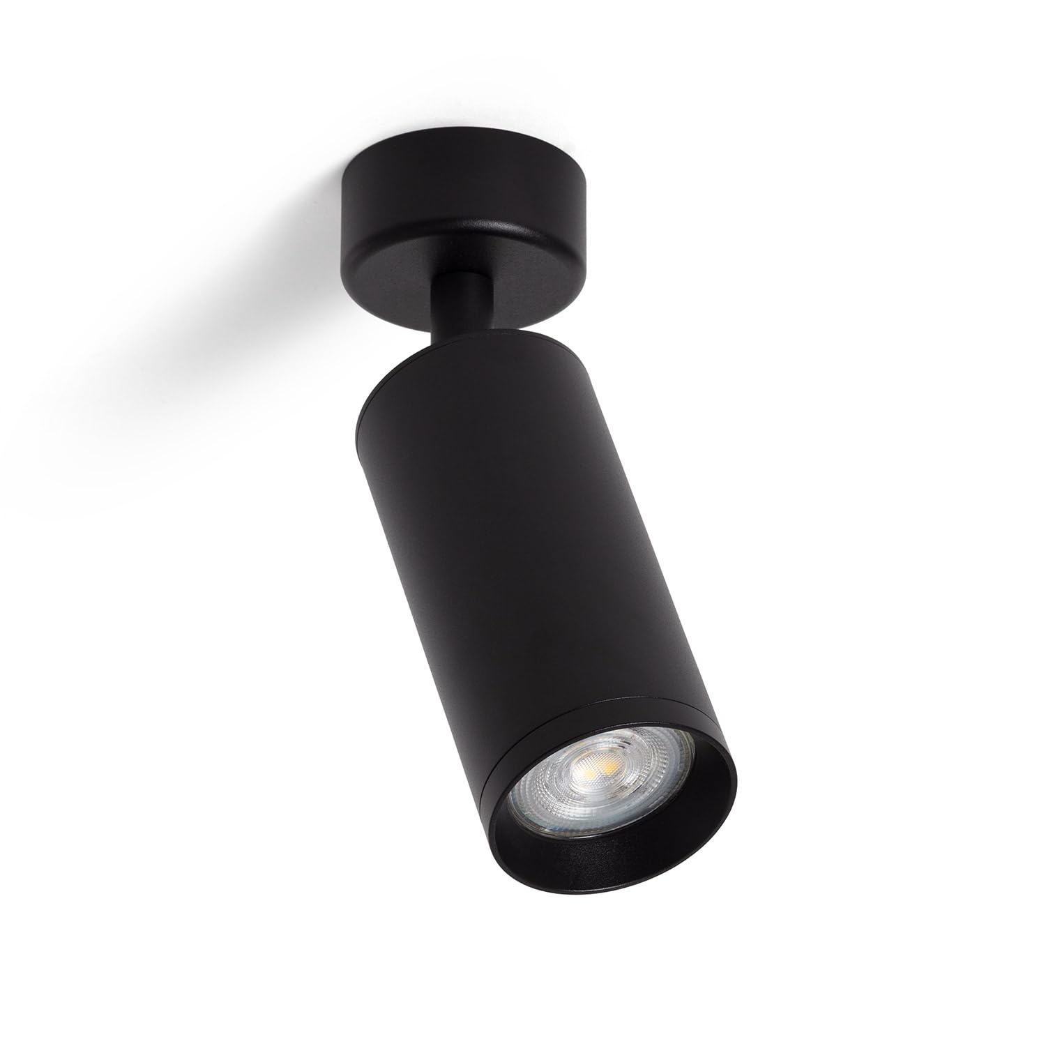 LEDKIA LIGHTING Foco Portalámparas Aluminio para Bombillas GU10 Cuarzo Negro GU10