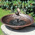 12.3" Solar Bird Bath Bowl,Bird Bath Fountain,Bird Bath for Outside(Copper)
