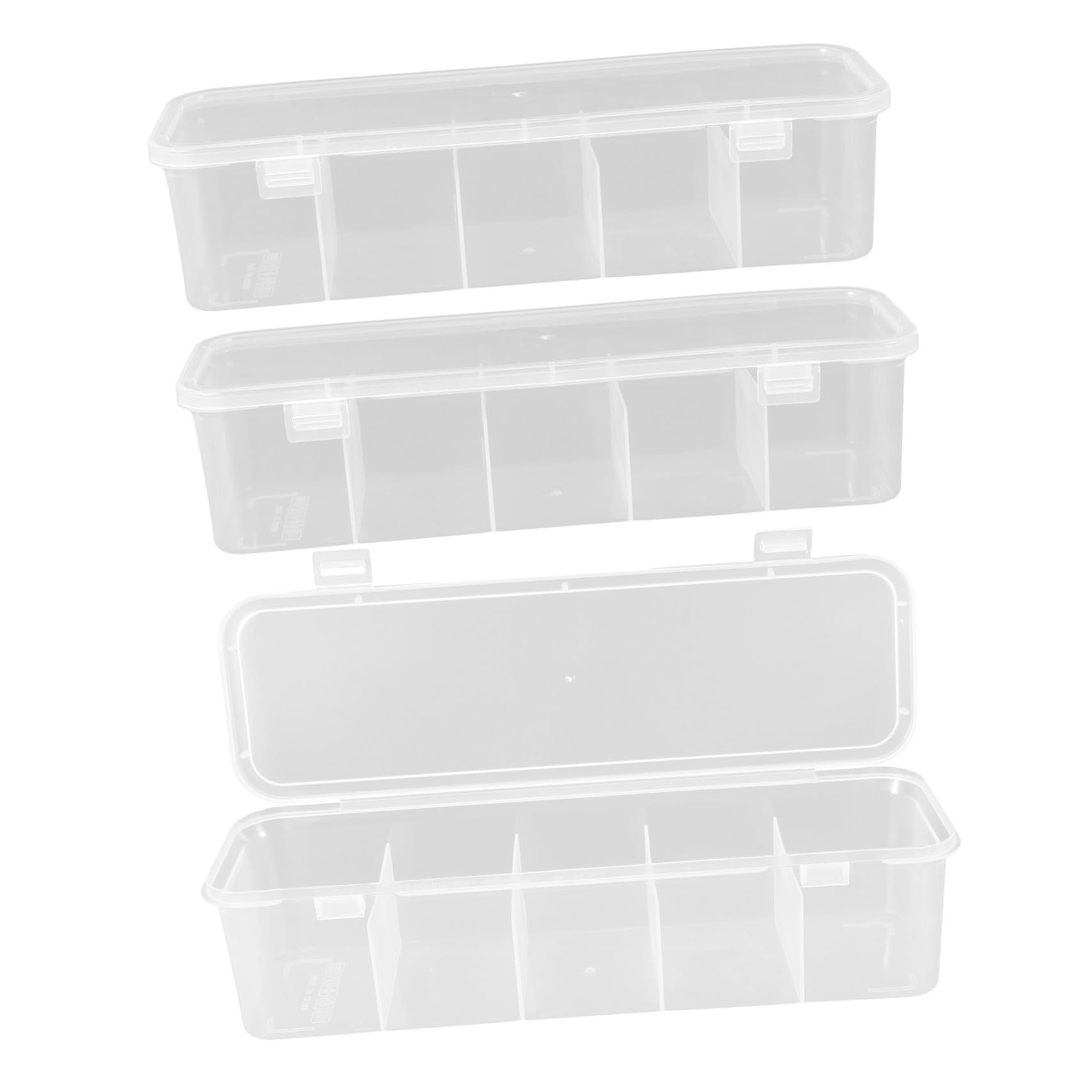 Healeved 15 Piezas Caja Organizadora Transparente Compartimentos con Tapa para Accesorios de Cabello Almacenamiento Compacto para Gomas Clips y Cables Organizador Multiusos Práctico y