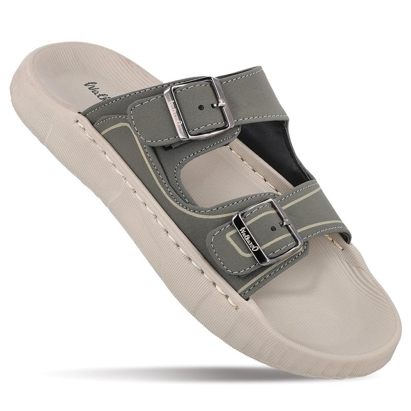 WALKAROO Men's Slide Sandals with Soft Sole, Broad Straps with Buckles and Lightweight - WC8764 - Review, Price and Buying Guide
