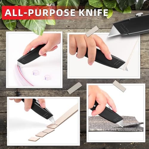 Image of DIYSELF 30 Pack Box Cutter Knives, Comfortable Grip Utility Knives | Durable Utility Knives for Cartons, Paper, Leather and Vinyl; Box Opener for Warehouse, Shop and Home, PVC Pipe Cutter
