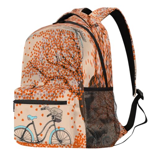 Sac à dos d'école grand volume pour ordinateur avec motif automne