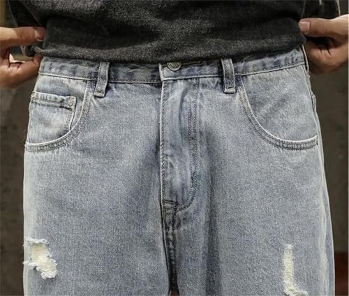 Men Straight Jeans Cotton Trousers Goth Denim Pants2