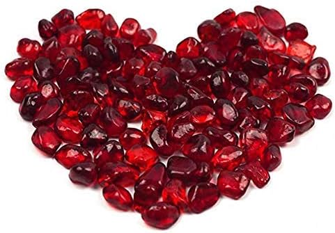 OMEMBig Red Glass Crystal Stone,Aquarium Stone,Fish Tank Gravel,Vase,Plate Planting,Aquarium Decor(A Pack of 500, Red)