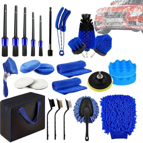 Huayeex Kit de Lavado para Coche | Set de Plumero para Interior del Vehículo,Juego de Herramientas Portátil Multifunción para Mantenimiento de Parabrisas