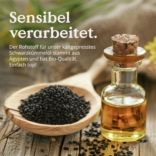 NATURE LOVE® Bio Schwarzkümmelöl - 240 allergenfreie, vegane Kapseln - hochdosiert: 1000mg pro Tagesdosis - davon 50% Linolsäure - kaltgepresst, aus Ägypten 3