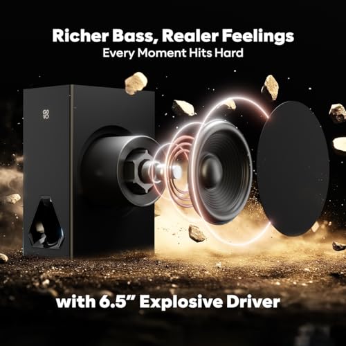 Image of GOVO GOSURROUND 965 PRO | 460W Bluetooth Soundbar, 5.1 Dolby Audio, 6.5 inch Subwoofer, with Satellite Speakers BT v5.3, HDMI, AUX, USB, 4 EQ Modes Stylish Remote