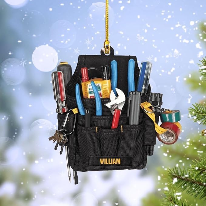 Personalized Electrician Ornament Lineman CSO for Electrician Ornaments for Christmas Tree Electrician Christmas Ornaments Electrician Gifts Power Lineman Ornament Electrician Tool Electric Xmas (E16)