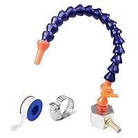 Vista 8 de Base magnética con conector de púas + boquilla plana de 1/4 pulgadas PT tubo de refrigerante de plástico con interruptor, manguera de refrigeración