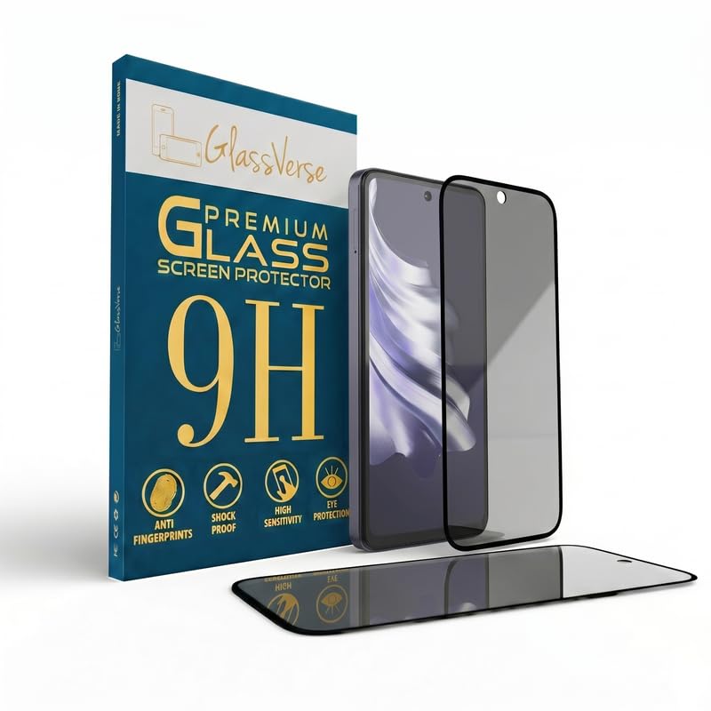 Image of GlassVerse Ultra Privacy Tempered Glass For Tecno Spark 20 (Pack Of 2) with Free Installation Kit. Edge To Edge. (In-Screen FingerPrint Lock will not work with the Privacy Guard) - 6.56 inch