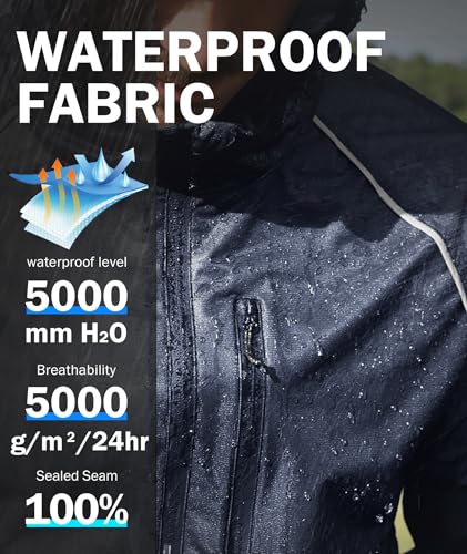 Image of SWISSWELL Mens Cycling Rain Jacket Waterproof Lightweight Windbreaker Jackets for Men Raincoat with Hood