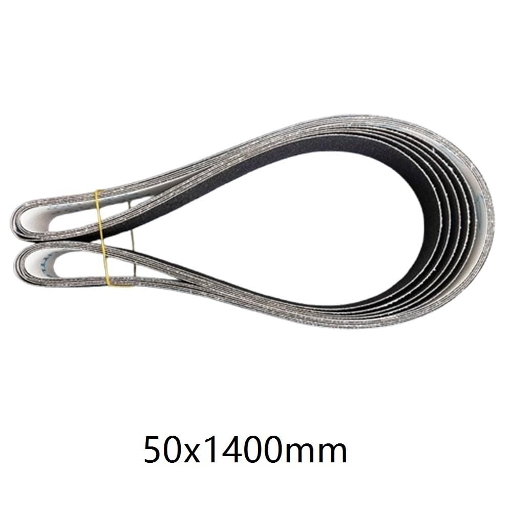 Szlifierka taśmowa, 5 szt. papieru ściernego do szlifowania na sucho i mokro, dwustronnego zastosowania, 50 x 1400 mm, taśma ścierna z węglika krzemu, P60-600(600)