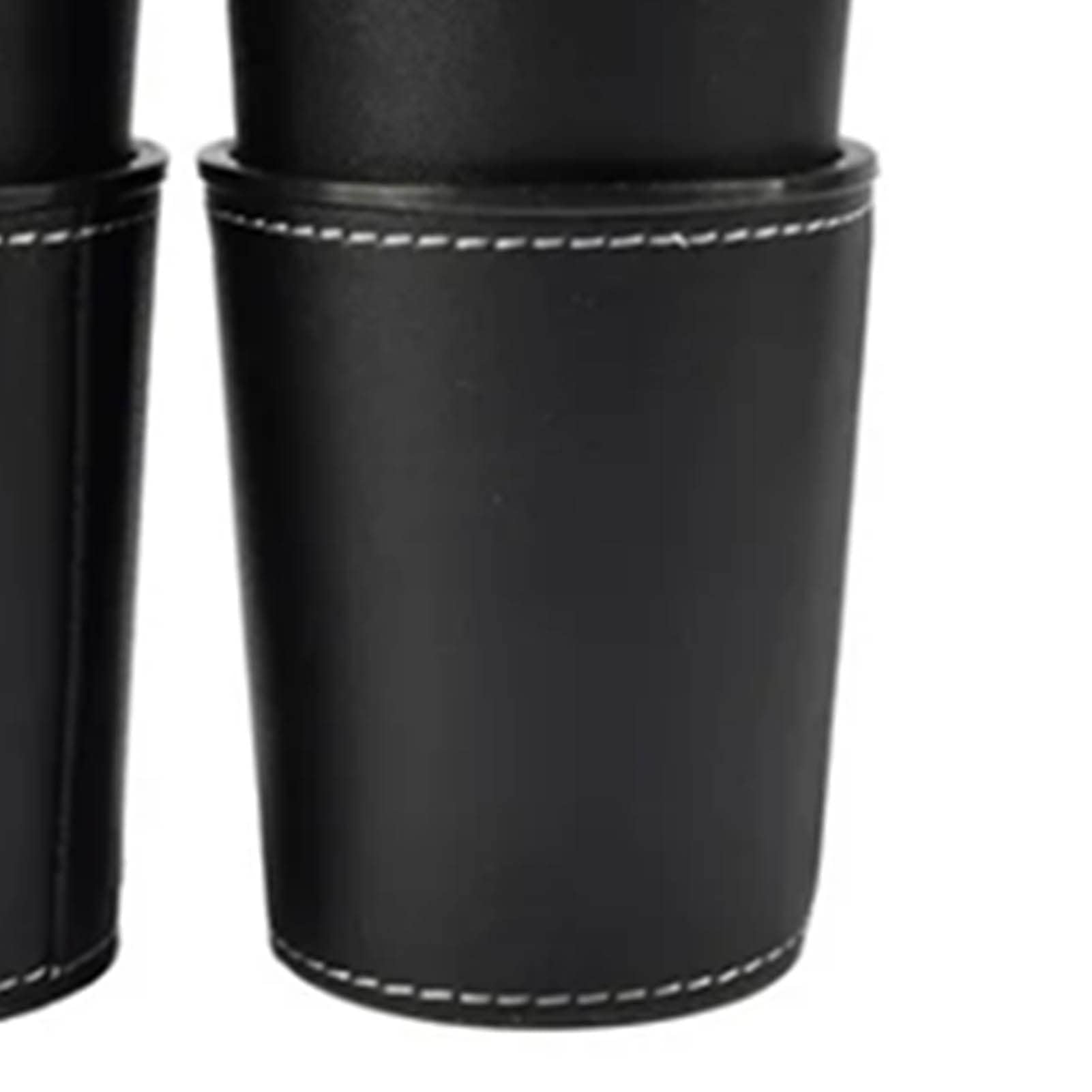 HERCHR 5Pcs Set di Tazze per Dadi in Pelle PU Fodera in Feltro Agitatore Silenzioso con 20 Dadi a Punti Scatola Nera Agitante per Yahtzee Farkle Bar Giochi di Dadi per Feste