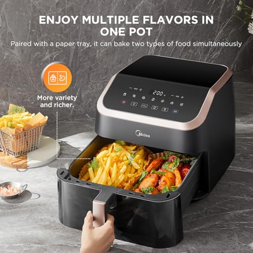 Image of Midea 8L Multifunction 8-in-1 Air Fryer, Frying, Roasting, Baking, Reheating and Dehydration