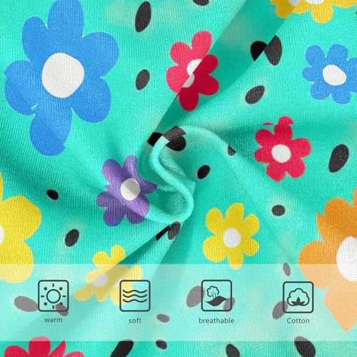 Playful Cute Colorful Floral Teal Panties for Girl Girls Underwear Toddler Cotton Animals Kids Briefs Undies 2t3