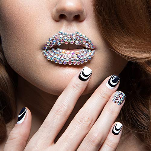 4488 Pieces Nail Art Rhinestones Crystal Flatback Rhinestones With Rhinestone Picker Pick Up Tweezers For Nails Art Clothes Shoes Bags Decoration (Ab Color) #TOP4