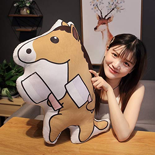 HMMJ Horse Emoji Pack Pillow Creative Plush Toy Prank Gift for Friends for Children and Adults of All Ages (Color : Chopping horses, Size : 50cm)