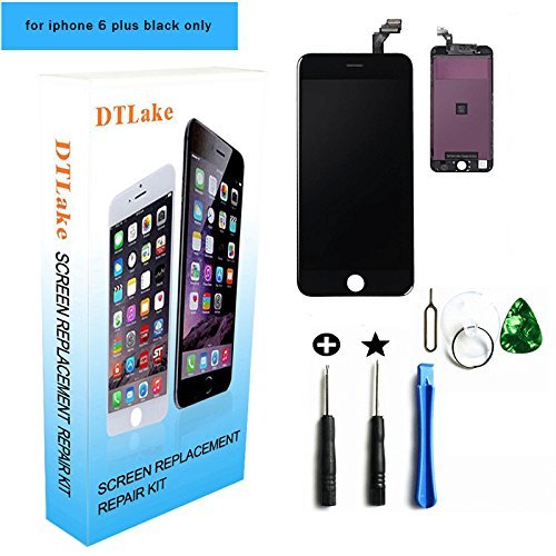 iPhone 6 Plus Screen Replacement iPhone 6 Plus LCD Replacement Screen Touch Screen Digitizer Fram Assembly Full Set + Free Tools (Black)