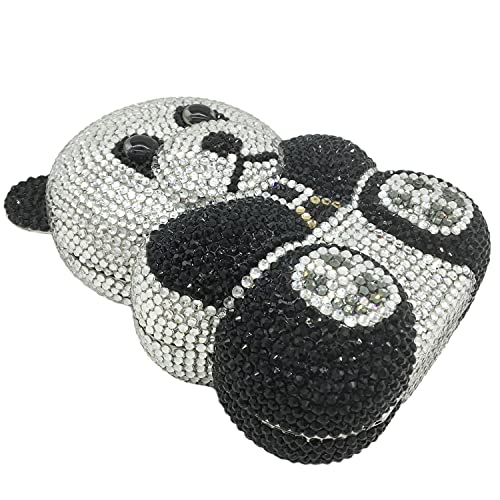 Image of Boutique De FGG Bear Evening Bags and clutches for Women Formal Crystal Clutch Purse Party Animal Rhinestone Handbags,Mini