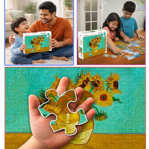 Image of Beautiful Flowers Jigsaw Puzzle for Adults and Kids - 1000 Piece Puzzle | Floral Brain Game | Relaxing Gift for Teens, Families, and Puzzle Lovers