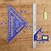 GRENPRO Square Combination Woodworking Tools, 7inch Carpenter Square Wood Working Tools and Accessories, 12inch Square Ruler, Includes Small Bubble Level, Protractor Angle Ruler Carpentry Tool