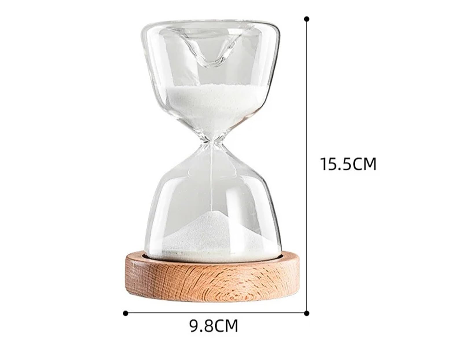Reloj de Arena Luminoso con Control Remoto, Temporizador 15 Minutos, luz Nocturna y Base Madera para La Decoración De La Sala De Estar