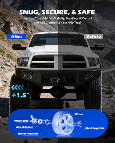 Image of OMT 5x5 Wheel Spacers with 71.5mm Center Hub Bore, Set of 4 | 1.5 Inch Hubcentric Wheel Spacers with 1 /2 inch-20 Studs Compatible with Jeep Wrangler JK Grand Cherokee Commander