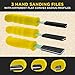 Dura-Gold Set of 3 Different Contour Hand Sanding File Block Sticks with 40 Sheet Hook & Loop Sandpaper Kit - Flat Convex Radius Profile Shapes
