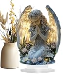 Lpoppcx Engel Tischdekoration | Gebetsengel Deko Acryl 2D Tischzeichen | Friedvolle Tischdekoration Für Innen Außen Garten Bücherregal Schlafzimmer Wohnzimmer Esszimmer - Terrasse Schlafzimmer Patio