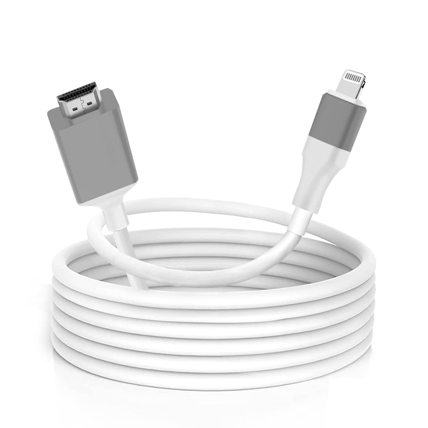 Belcompany [Apple MFi Certified] Lightning to HDMI Adapter, iPhone Digital AV Adapter 1080P HD Video Sync Screen Connector iPhone to HDMI for TV Projector Monitor-NO Need Power Supply (White)