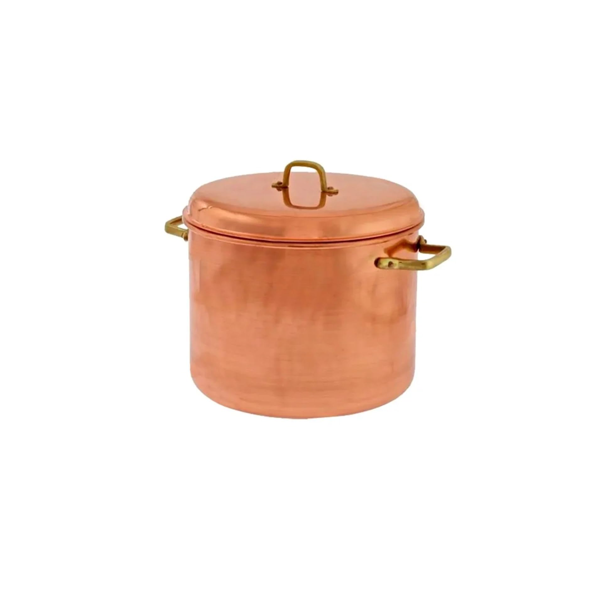 Miedziany garnek z uchwytami 30 cm, 16L - do gotowania kalmarów, dżemów i piwa, miedź z mosiądzem, wysokość 25 cm, na ceran/gaz/drewno, 2,97 kg