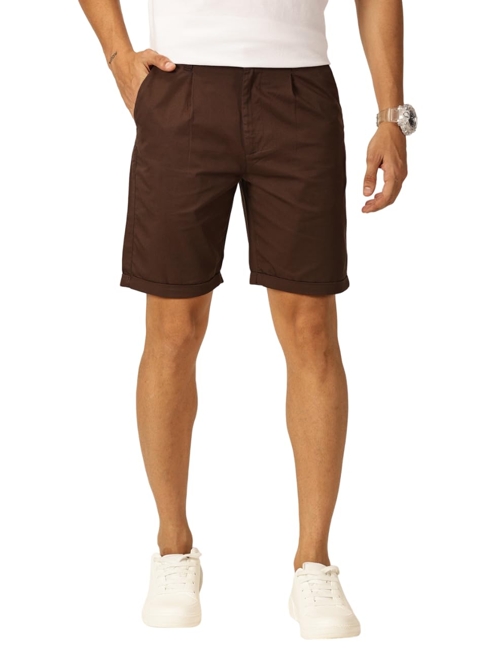 Men's | Solid | Mid Rise | Light Weight | 100% Cotton | Casual | Chino | Shorts for Men