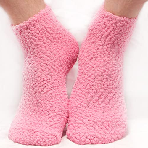 Image of BambooMN Colorful Fuzzy Socks - Assorted Super Soft Warm Microfiber Comfy Home Socks - Value Pack