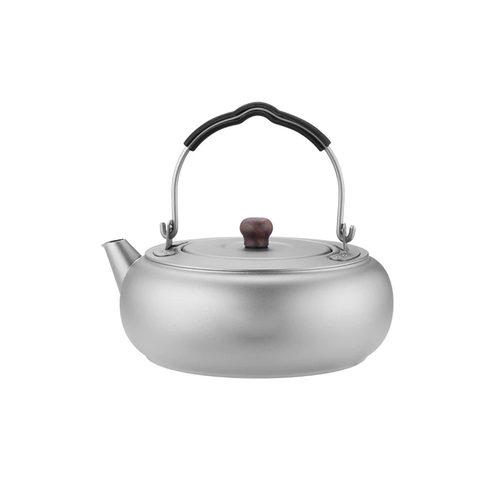 Hervidor de agua ligero de titanio puro for acampar | Tetera de campamento duradera y portátil | Ideal for hervir agua, café, té.
