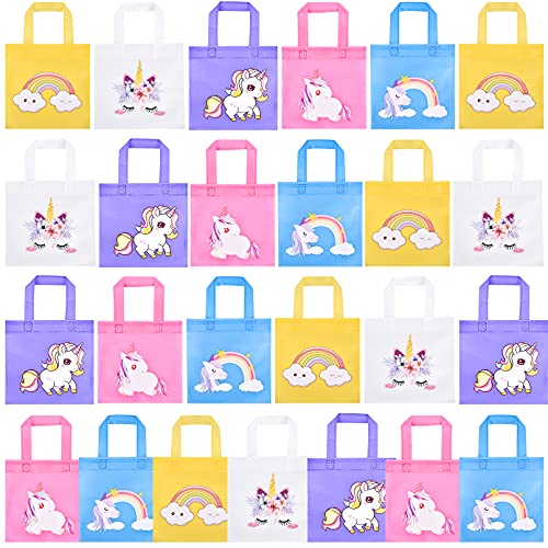 Aileam 20PCS Unicorn Party Favor Bags Reusable Candy Goodie Bag Rainbow Treat Gift Bag for Boy Girls Birthday Supplies Decorations with Handles 8 by 8 Inches, 4 Colors Aileam 20PCS Unicorn Party Favor Bags Reusable Candy Goodie Bag Rainbow Treat Gift Bag for Boy Girls Birthday Supplies Decorations with Handles 8 by 8 Inches, 4 Colors