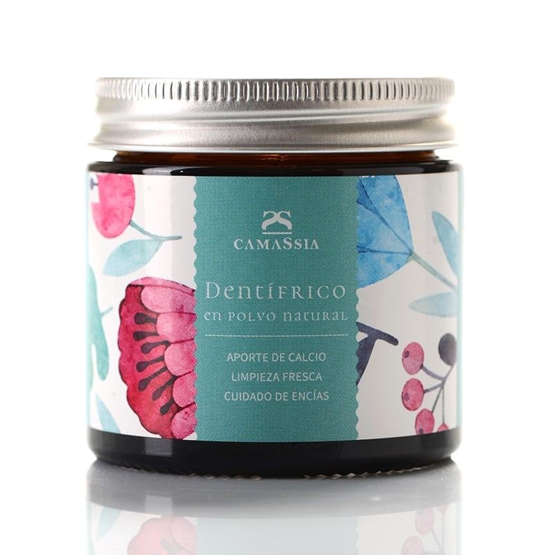 Camassia Dentífrico en polvo natural | Cosmética Camassia | Polvo dental a base de carbonato cálcico y xilitol | 20gr