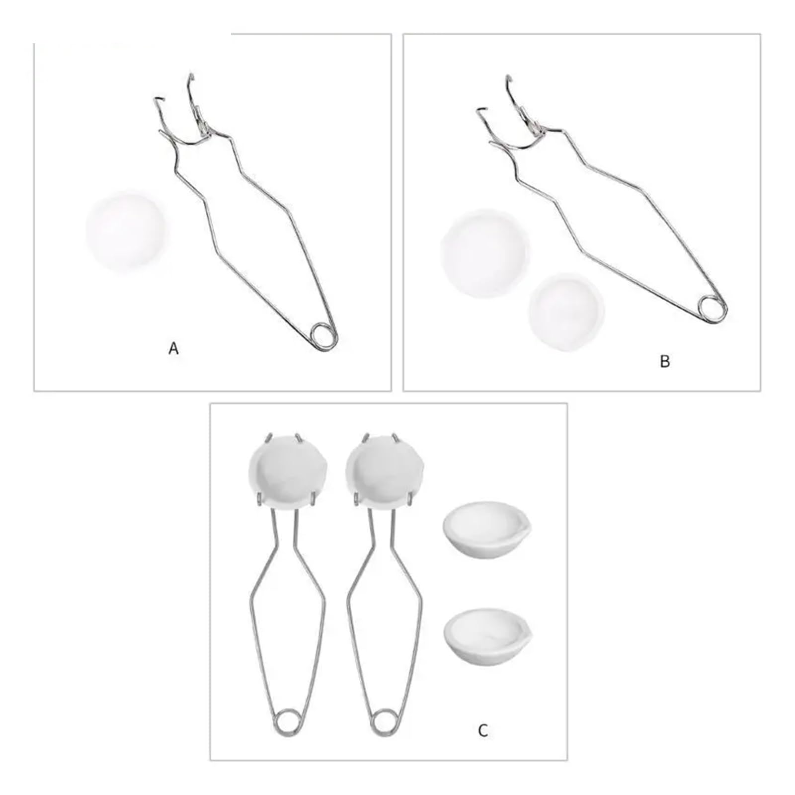 Pinze per crogioli Set crogiolo for fusione al quarzo Pinze for frusta Forniture for stampaggio metalli for oro piccolo adatto for gioielli(6 piece set)