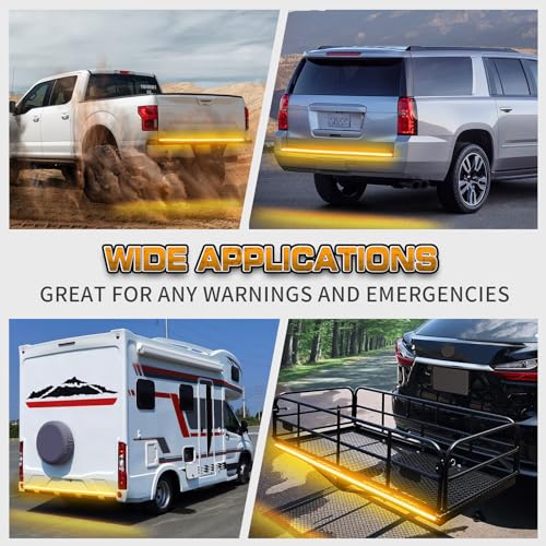Image of XRIDONSEN 48 inch 288 LED Tailgate Strobe Lights Amber Emergency Lights