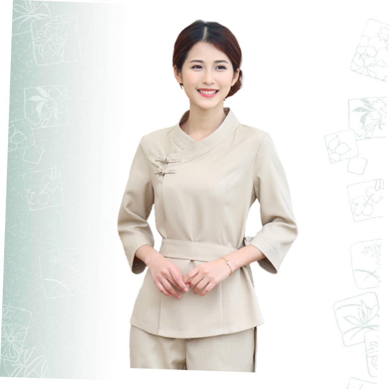 FRCOLOR Kosmetikerinnen Overall für Salon und Spa Leichte Arbeitskleidung aus Polyester und Spandex mit Verstellbarem Taillenband