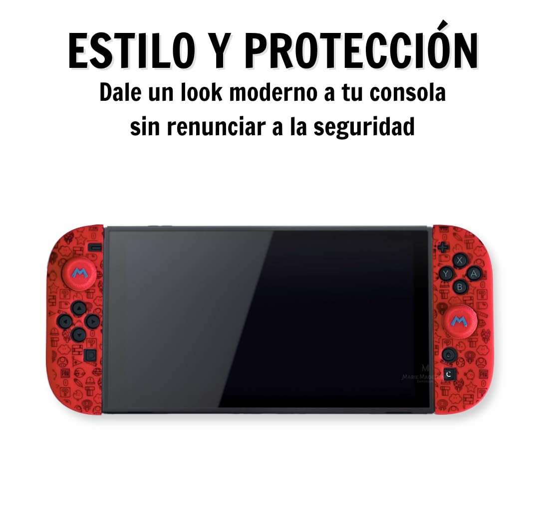 MME Funda de Silicona para Joy-con Switch 2, Antideslizante y Suave al Tacto, Protección para Mandos contra Desgaste y arañazos, Accesorios Switch 2 (Mario Rojo) - 5