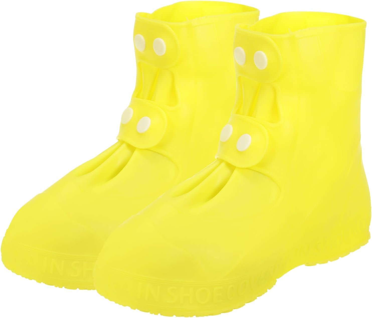 PATIKIL XXL Waterproof Shoe Cover, 1 Pair Reusable Non-Slip TPE Rain Shoe Cover Snow Boot Protector Overshoes Galoshes for Men and Women Rainy Outdoor, Yellow