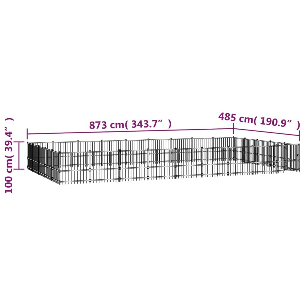 Forniture per cani Outdoor Dog Kennel Steel 42.34 m Animali e forniture per animali domestici