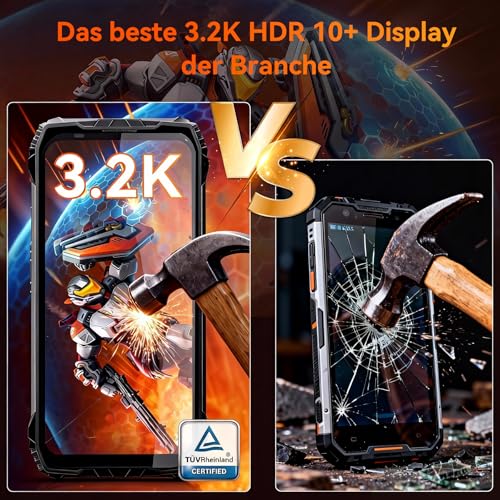 Blackview Xplore 2 Robustes 5G, 20000mAh Outdoor Smartphone Android 15,48GB+1TB Baustellenhandy, 6.73”FHD+ AMOLED 120Hz, 50MP+20MP, IP68/ Fingerabdruck/MTK 8300/NFC/467LM Outdoor Handy Ohne Vertrag – Bild 3