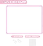 VUSIGN Petit tableau blanc à sec, 14'' x 11'', Mini Tableau blanc avec marqueurs pour réfrigérateur, mur, serrure, rose