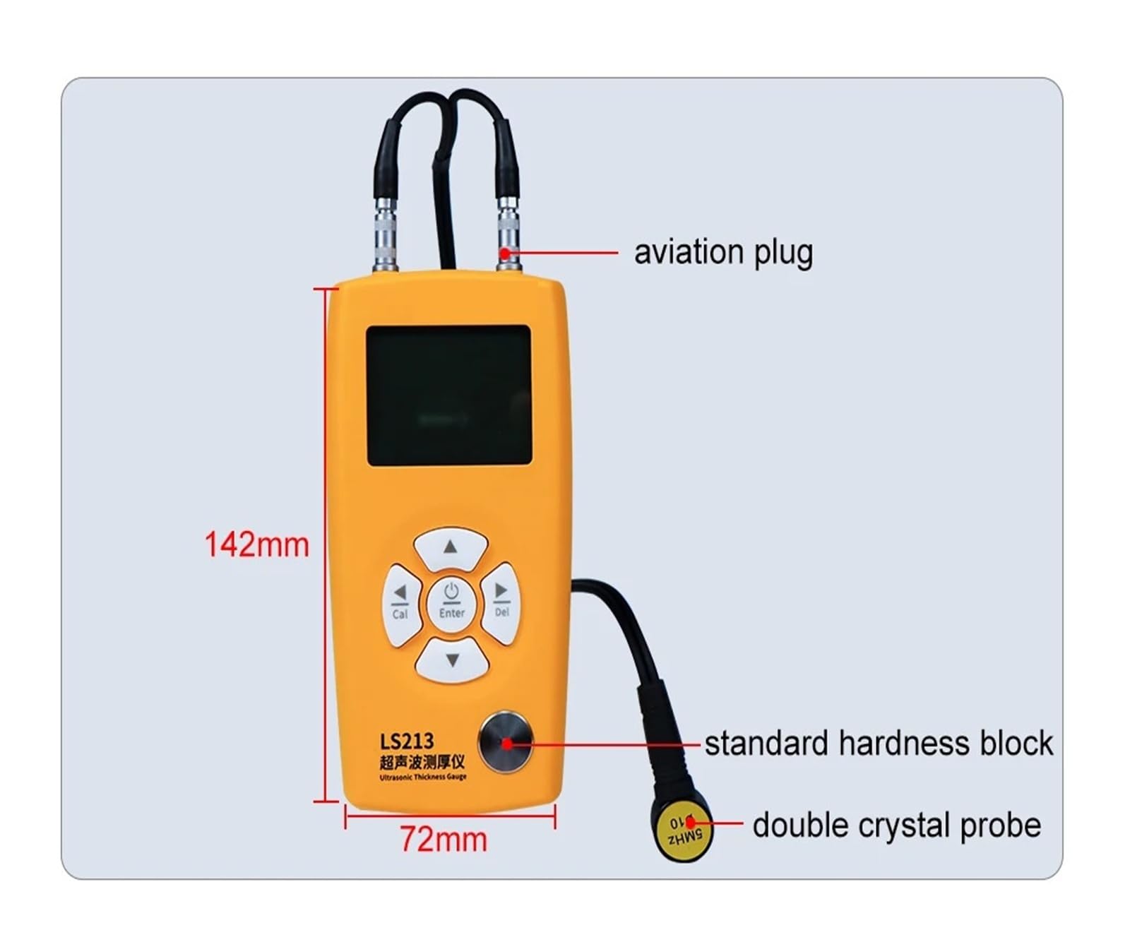 Medidor de espesor ultrasónico de plástico multisonda de fácil operación que proporciona medición de velocidad del sonido en piezas Lecturas precisas(Standard probe,LS211)
