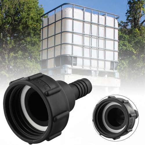 Moliuoly IBC Adaptador 1000L S60x3/4' (20 mm) Conector de manguera de plástico para tanque de agua, riego de jardín