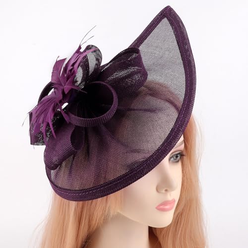 Image of DRESHOW Women Fascinator Hats Tea Party Hat Vintage Pillbox Hat Headband for Cocktail